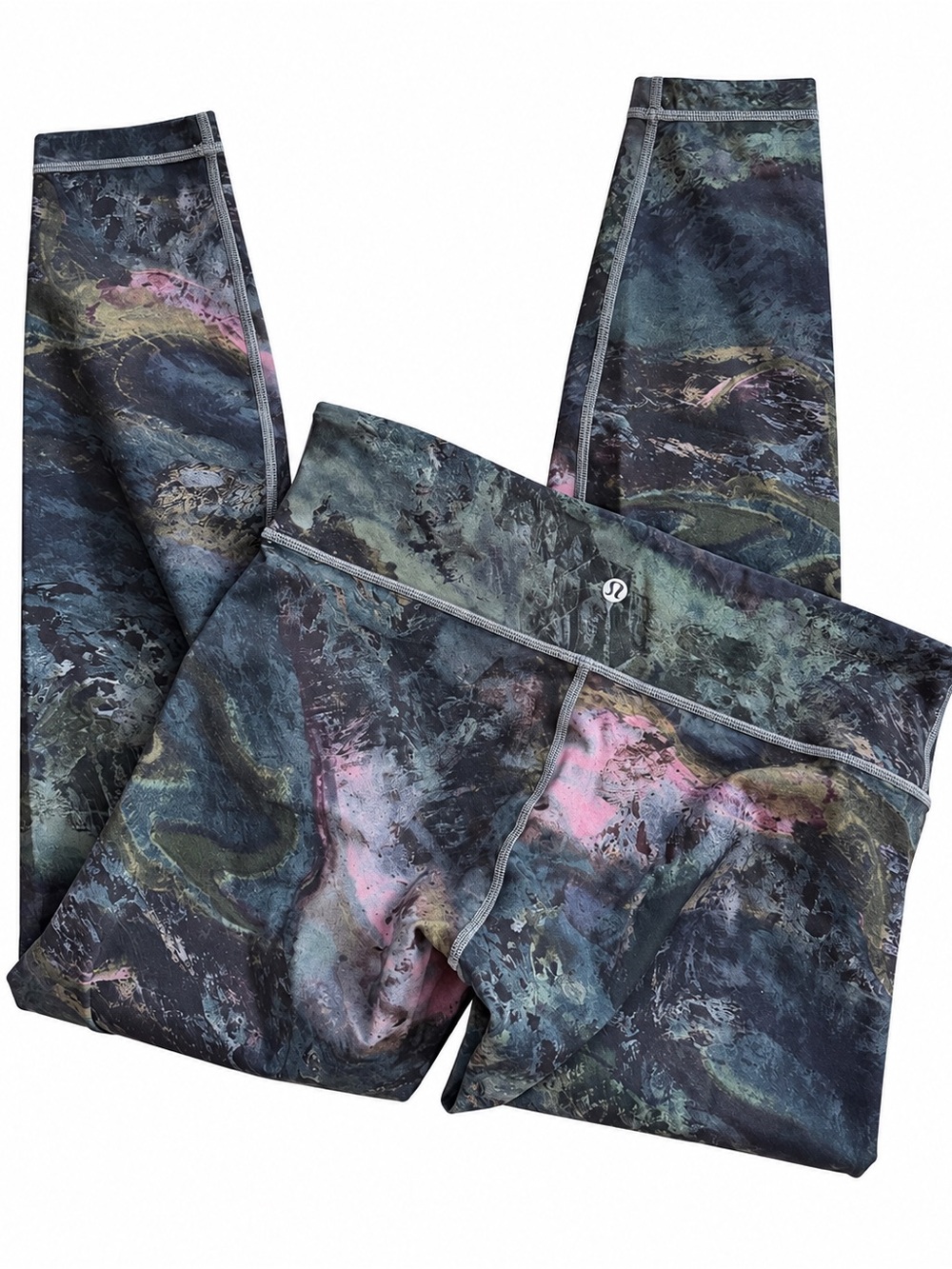 lululemon athletica Women's Marble-Print Leggings - Black, Pink, Green